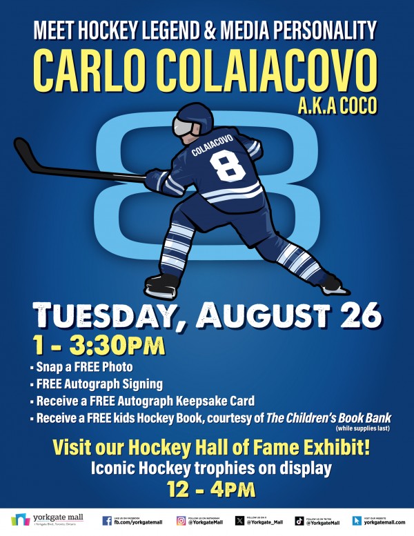Management Office: MEET HOCKEY LEGEND, FORMER MAPLE LEAF & MEDIA PERSONALITY - Carlo Colaiacovo