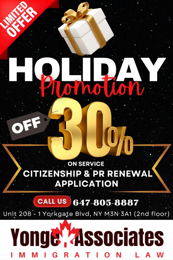 Yonge & Associates: YA IMMIGRATION - HOLIDAY SALE!