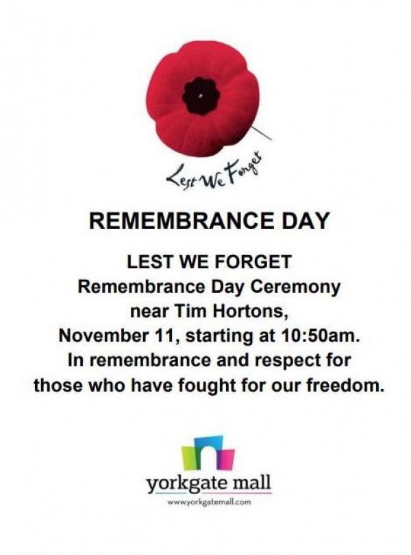 Management Office: Remembrance Day Ceremony